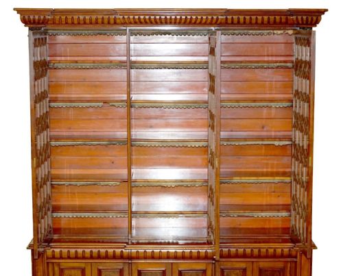 MONUMENTAL 29 METER TALL ANTIQUE VICTORIAN MAHOGANY ASTRAL GLAZED BOOKCASE - ADDITIONAL PHOTO 9