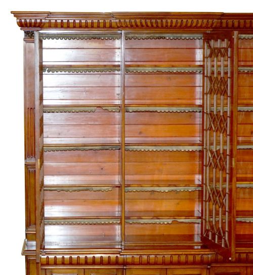 MONUMENTAL 29 METER TALL ANTIQUE VICTORIAN MAHOGANY ASTRAL GLAZED BOOKCASE - ADDITIONAL PHOTO 10