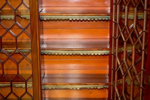 MONUMENTAL 29 METER TALL ANTIQUE VICTORIAN MAHOGANY ASTRAL GLAZED BOOKCASE - ADDITIONAL PHOTO 14