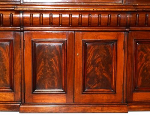 MONUMENTAL 29 METER TALL ANTIQUE VICTORIAN MAHOGANY ASTRAL GLAZED BOOKCASE - ADDITIONAL PHOTO 18