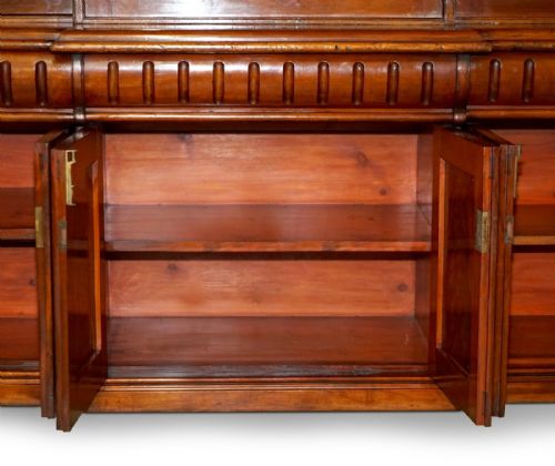 MONUMENTAL 29 METER TALL ANTIQUE VICTORIAN MAHOGANY ASTRAL GLAZED BOOKCASE - ADDITIONAL PHOTO 21