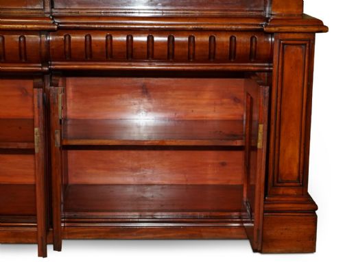 MONUMENTAL 29 METER TALL ANTIQUE VICTORIAN MAHOGANY ASTRAL GLAZED BOOKCASE - ADDITIONAL PHOTO 23