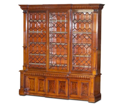 MONUMENTAL 29 METER TALL ANTIQUE VICTORIAN MAHOGANY ASTRAL GLAZED BOOKCASE - ADDITIONAL PHOTO 24