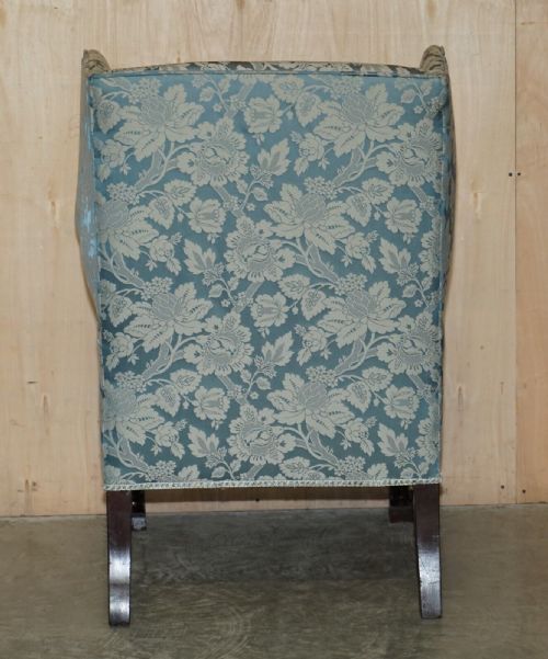 IMPORTANT ANTIQUE CIRCA 1820 THOMAS CHIPPENDALE HAND CARVED WINGBACK ARMCHAIR - ADDITIONAL PHOTO 10