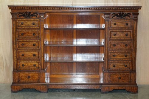 FINEST QUALITY ANTIQUE 1830 FLAMED MAHOGANY WELLINGTON CHEST OF DRAWERS BOOKCASE - ADDITIONAL PHOTO 1