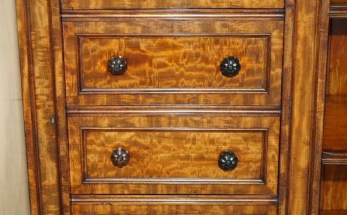 FINEST QUALITY ANTIQUE 1830 FLAMED MAHOGANY WELLINGTON CHEST OF DRAWERS BOOKCASE - ADDITIONAL PHOTO 4