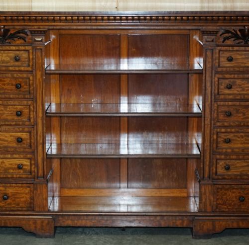 FINEST QUALITY ANTIQUE 1830 FLAMED MAHOGANY WELLINGTON CHEST OF DRAWERS BOOKCASE - ADDITIONAL PHOTO 9