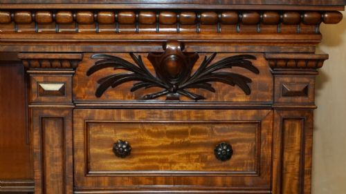 FINEST QUALITY ANTIQUE 1830 FLAMED MAHOGANY WELLINGTON CHEST OF DRAWERS BOOKCASE - ADDITIONAL PHOTO 13