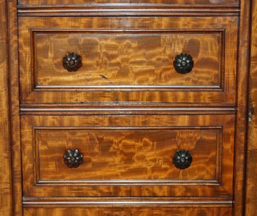 FINEST QUALITY ANTIQUE 1830 FLAMED MAHOGANY WELLINGTON CHEST OF DRAWERS BOOKCASE - ADDITIONAL PHOTO 14