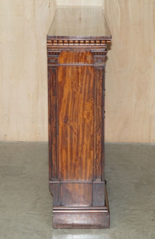 FINEST QUALITY ANTIQUE 1830 FLAMED MAHOGANY WELLINGTON CHEST OF DRAWERS BOOKCASE - ADDITIONAL PHOTO 15