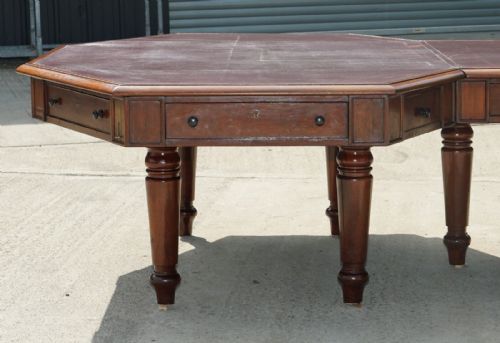 MASSIVE ANTIQUE GEORGE III 1780 MAHOGANY LIBRARY TABLE GEORGE REX LOCKS - ADDITIONAL PHOTO 3