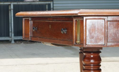 MASSIVE ANTIQUE GEORGE III 1780 MAHOGANY LIBRARY TABLE GEORGE REX LOCKS - ADDITIONAL PHOTO 5