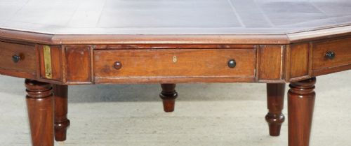 MASSIVE ANTIQUE GEORGE III 1780 MAHOGANY LIBRARY TABLE GEORGE REX LOCKS - ADDITIONAL PHOTO 15
