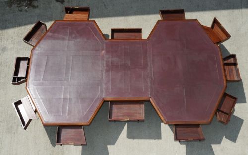 MASSIVE ANTIQUE GEORGE III 1780 MAHOGANY LIBRARY TABLE GEORGE REX LOCKS - ADDITIONAL PHOTO 19