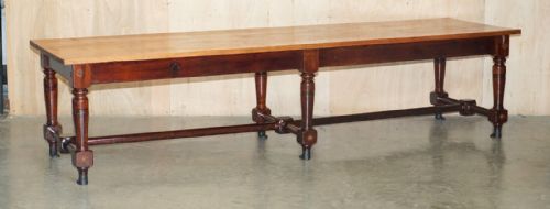 ER STAMPED CROWN ESTATE VICTORIAN SHIPS REFECTORY DINING TABLE BRONZE FEET - ADDITIONAL PHOTO 4