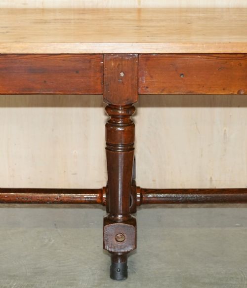 ER STAMPED CROWN ESTATE VICTORIAN SHIPS REFECTORY DINING TABLE BRONZE FEET - ADDITIONAL PHOTO 10