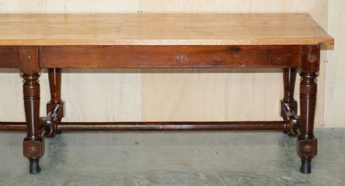 ER STAMPED CROWN ESTATE VICTORIAN SHIPS REFECTORY DINING TABLE BRONZE FEET - ADDITIONAL PHOTO 11