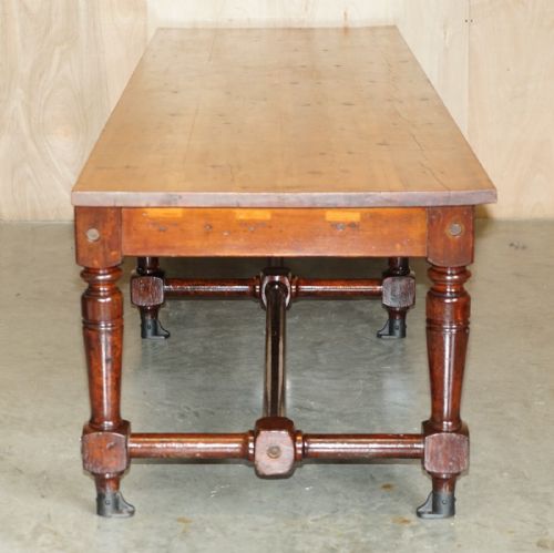 ER STAMPED CROWN ESTATE VICTORIAN SHIPS REFECTORY DINING TABLE BRONZE FEET - ADDITIONAL PHOTO 13