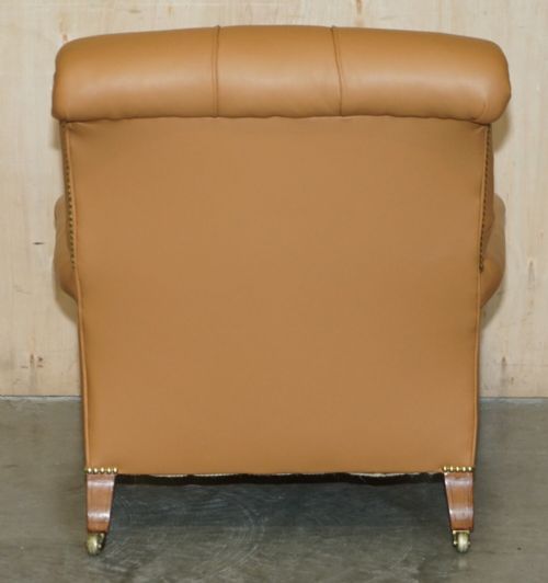 SUPER RARE HOWARD SON'S FULLY RESTORED CHESTERFIELD BROWN LEATHER ARMCHAIR - ADDITIONAL PHOTO 11