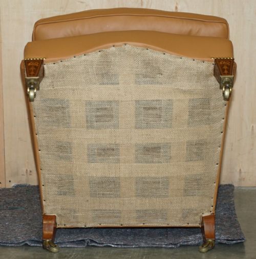SUPER RARE HOWARD SON'S FULLY RESTORED CHESTERFIELD BROWN LEATHER ARMCHAIR - ADDITIONAL PHOTO 13