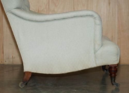 RARE ORIGINAL VICTORIAN HOWARD SONS BRIDGEWATER ARMCHAIR PERIOD UPHOLSTERY - ADDITIONAL PHOTO 9