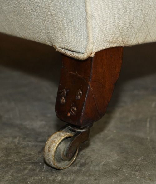 RARE ORIGINAL VICTORIAN HOWARD SONS BRIDGEWATER ARMCHAIR PERIOD UPHOLSTERY - ADDITIONAL PHOTO 11
