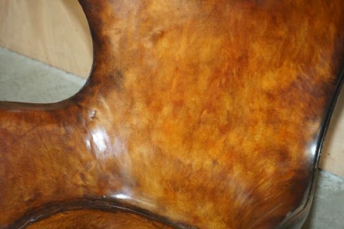 ORIGINAL FULLY RESTORED 1965 FRITZ HANSEN EGG CHAIR FOOTSTOOL IN BROWN LEATHER - ADDITIONAL PHOTO 5