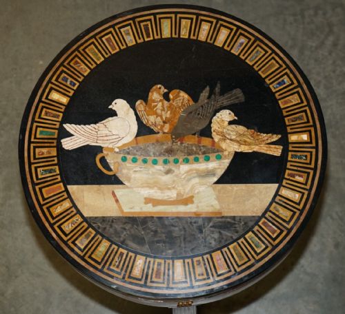 IMPORTANT ANTIQUE GRAND TOUR PIETRA DURA BIRDS SPECIMEN MARBLE CENTRE TABLE - ADDITIONAL PHOTO 2