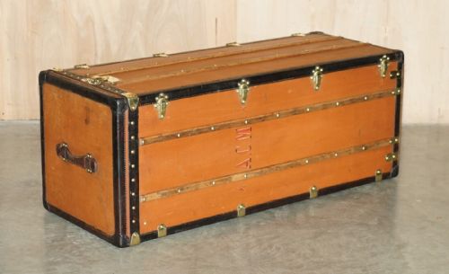 FULLY RESTORED ANTIQUE 1910 LOUIS VUITTON STAMPED SIGNED MALLE PENDERIE TRUNK - ADDITIONAL PHOTO 10