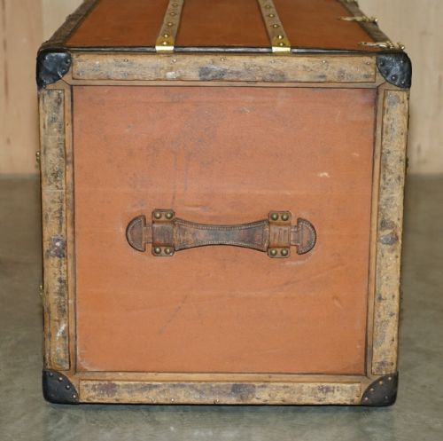 FULLY RESTORED ANTIQUE 1910 LOUIS VUITTON STAMPED SIGNED MALLE PENDERIE TRUNK - ADDITIONAL PHOTO 13