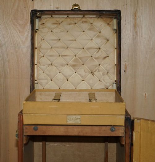 FULLY RESTORED ANTIQUE 1910 LOUIS VUITTON STAMPED SIGNED MALLE PENDERIE TRUNK - ADDITIONAL PHOTO 15