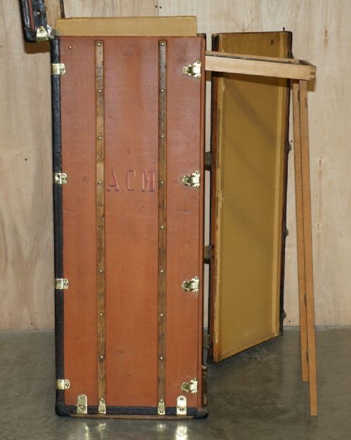 FULLY RESTORED ANTIQUE 1910 LOUIS VUITTON STAMPED SIGNED MALLE PENDERIE TRUNK - ADDITIONAL PHOTO 20