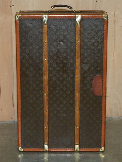 RRP 55000 FULLY RESTORED ANTIQUE LOUIS VUITTON STAMPED MONOGRAM WARDROBE TRUNK - ADDITIONAL PHOTO 10