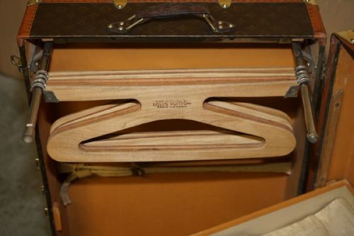 RRP 55000 FULLY RESTORED ANTIQUE LOUIS VUITTON STAMPED MONOGRAM WARDROBE TRUNK - ADDITIONAL PHOTO 19