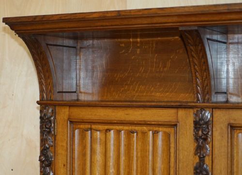 FINEST QUALITY HAMPTON SON'S ANTIQUE VICTORIAN WALNUT HAND CARVED BACON SETTLE - ADDITIONAL PHOTO 10