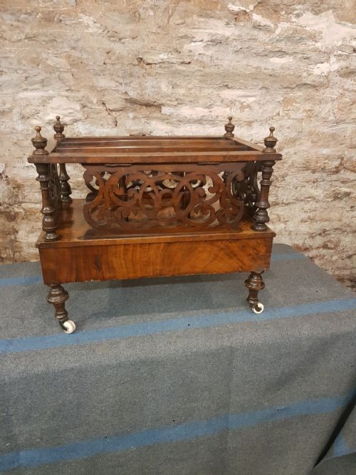VICTORIAN BURR WALNUT CANTERBURY - ADDITIONAL PHOTO 2