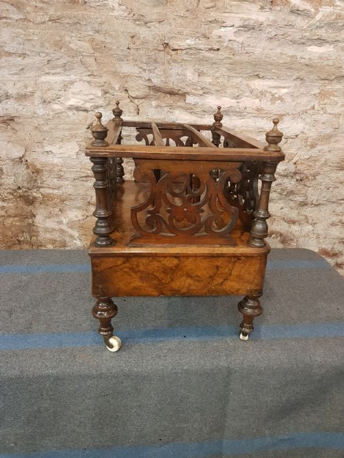 VICTORIAN BURR WALNUT CANTERBURY - ADDITIONAL PHOTO 3