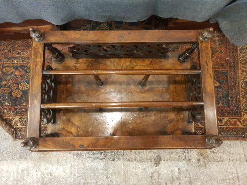 VICTORIAN BURR WALNUT CANTERBURY - ADDITIONAL PHOTO 4