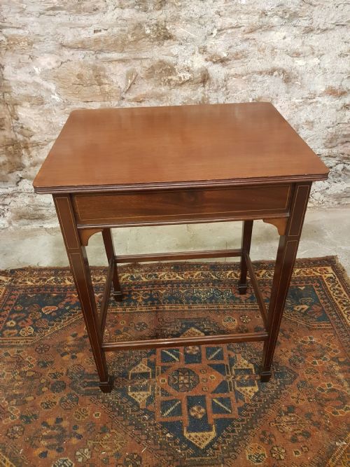 EDWARDIAN MAHOGANY LAMP TABLE - ADDITIONAL PHOTO 9