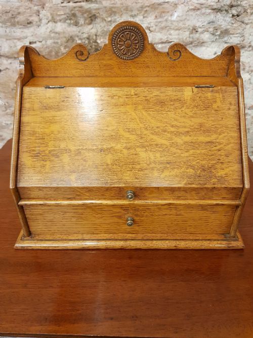 victorian oak writing slope - CATEGORY: ANTIQUE BOXES - DATED VICTORIAN