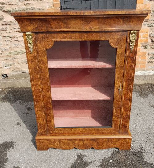 victorian burr walnut pier cabinet - CATEGORY: ANTIQUE CABINETS - DATED VICTORIAN