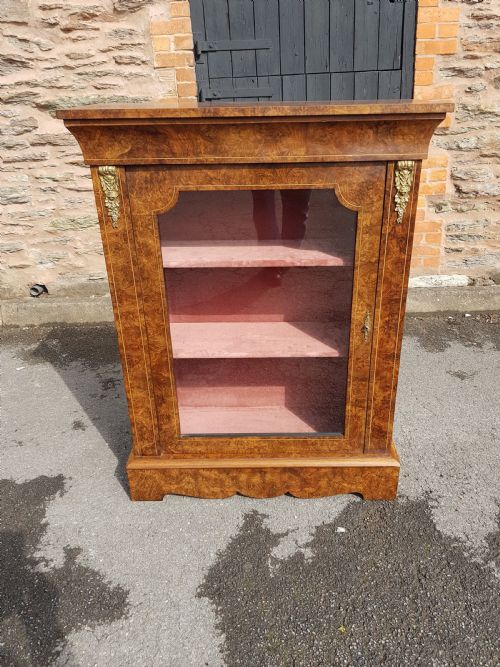 VICTORIAN BURR WALNUT PIER CABINET - ADDITIONAL PHOTO 1