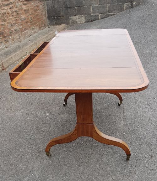 GEORGIAN MAHOGANY INLAID SOFA TABLE - ADDITIONAL PHOTO 4