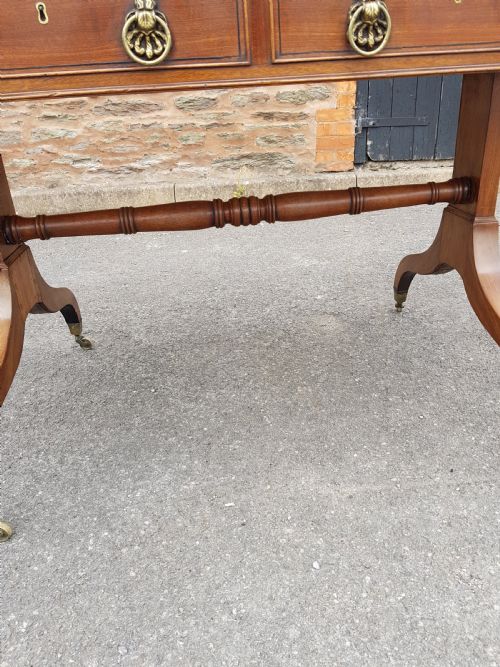 GEORGIAN MAHOGANY INLAID SOFA TABLE - ADDITIONAL PHOTO 5