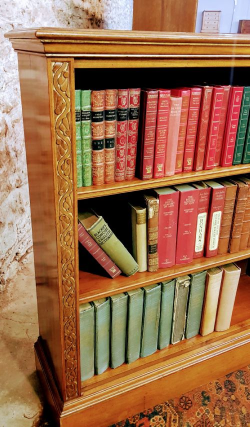 PARCEL GILT VICTORIAN WALNUT OPEN BOOKCASE - ADDITIONAL PHOTO 1