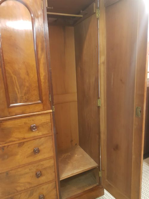 VICTORIAN MAHOGANY FOUR DOOR WARDROBE - ADDITIONAL PHOTO 6
