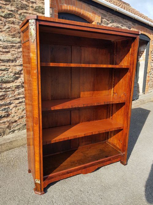 french victorian kingwood and rosewood open bookcase - CATEGORY: ANTIQUE BOOKCASES - DATED VICTORIAN