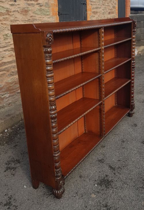 william the fourth mahogany double opened bookcase - CATEGORY: ANTIQUE BOOKCASES - DATED 19TH CENTURY