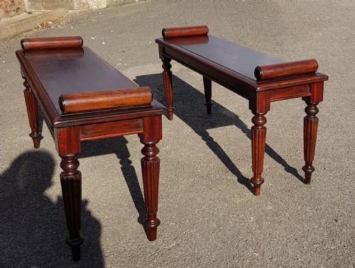 PAIR OF VICTORIAN MAHOGANY WINDOW SEATS - ADDITIONAL PHOTO 1