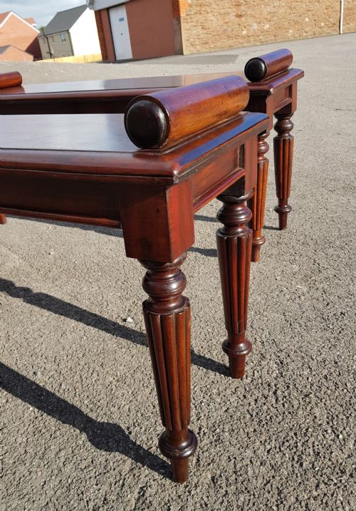 PAIR OF VICTORIAN MAHOGANY WINDOW SEATS - ADDITIONAL PHOTO 3